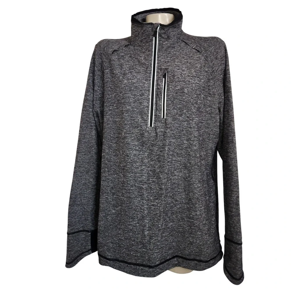 Lululemon Gray Space Dye Quarter Zip Pullover‎ Long Sleeve Running Top Womens L